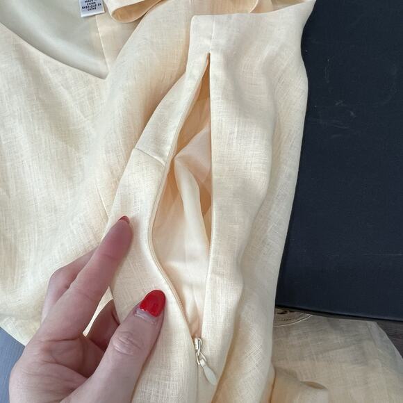 Talbots Cream Sleeveless Midi Dress V-Neck A-Line - Picture 8 of 14